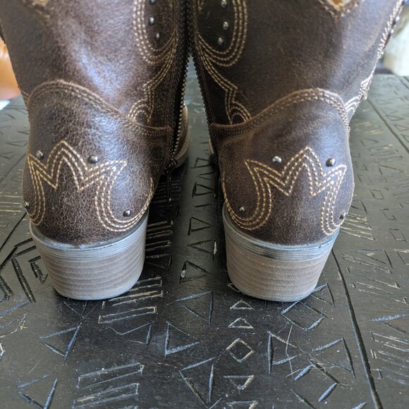 Sterling River Brown Ankle Cowboy Boots - Picture 4 of 5
